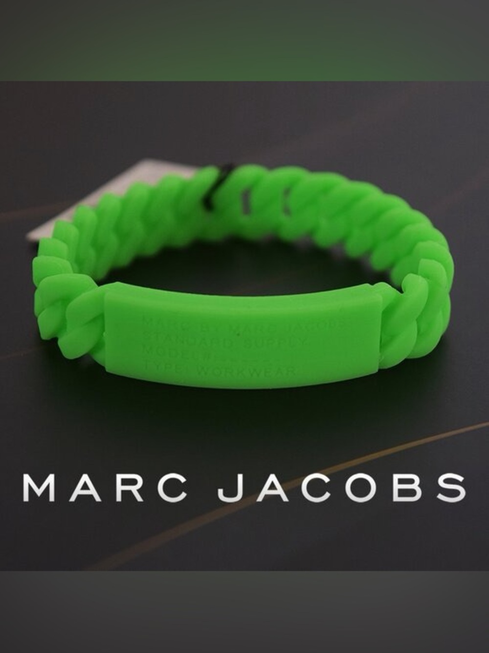 Marc By Marc Jacobs Toucan Green Silicone Braided Bracelet